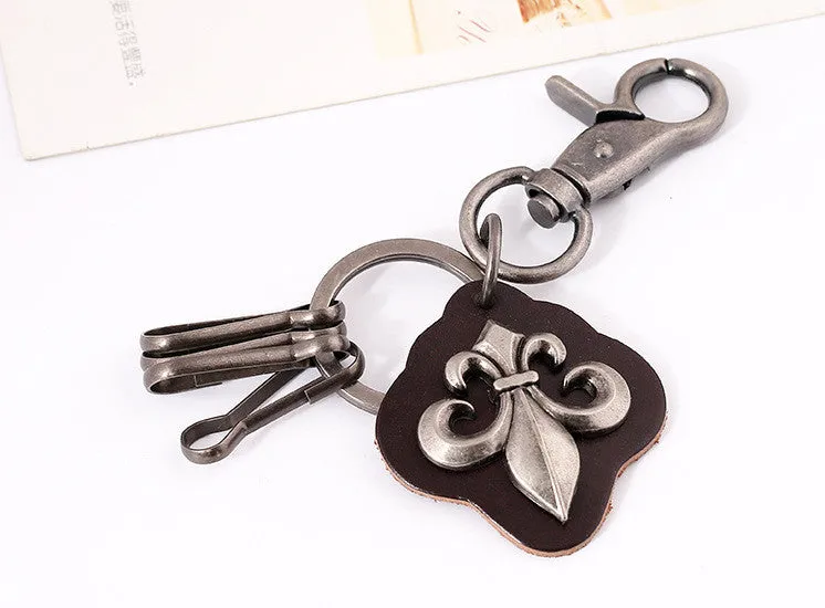 Key Chain Cute Animal Bronze Plated Genuine Leather Vintage Punk Key Chains Men And Women