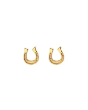 Kris Nations Horseshoe Stud Earrings - Gold