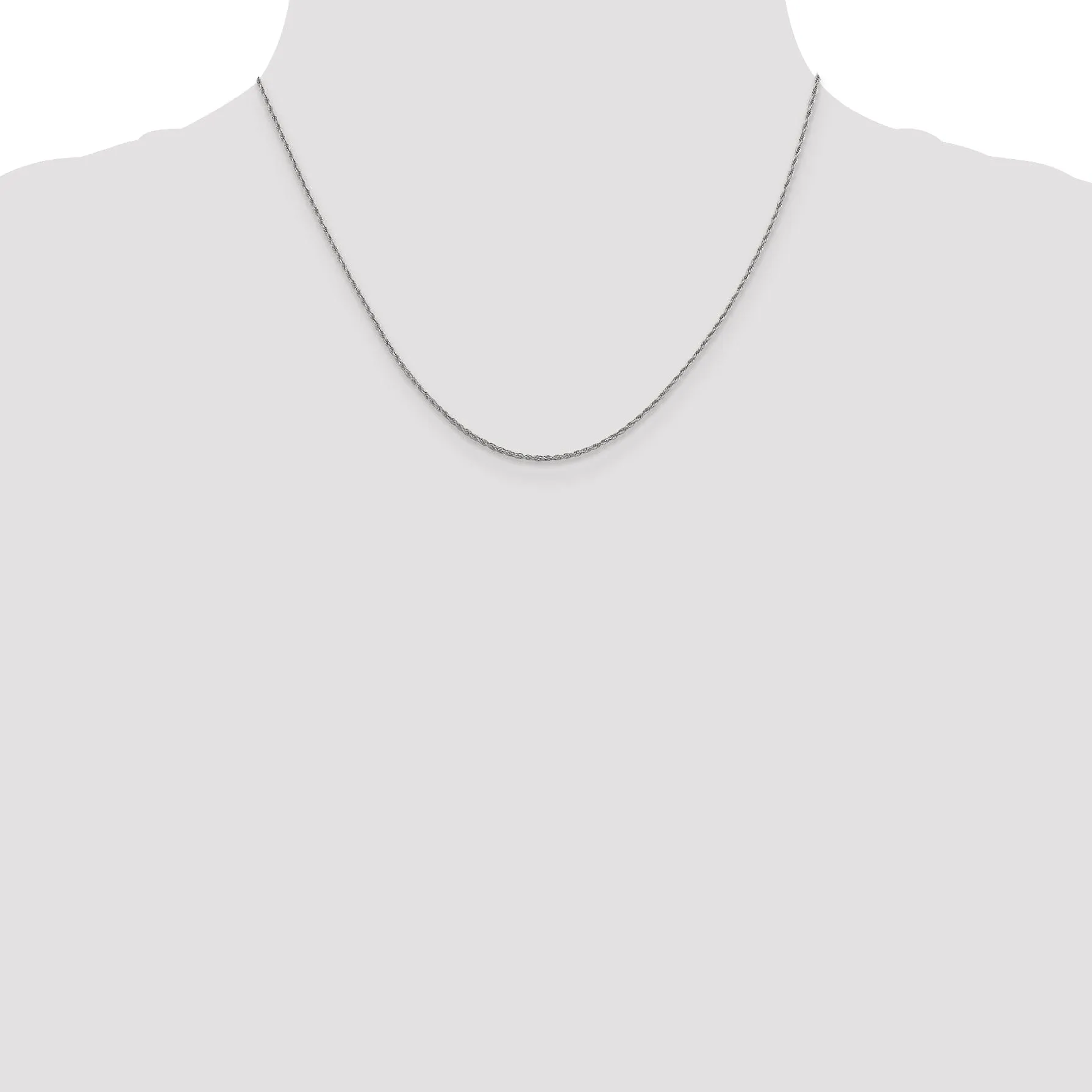 Leslie 10K White Gold 1.2 mm Loose Rope Chain
