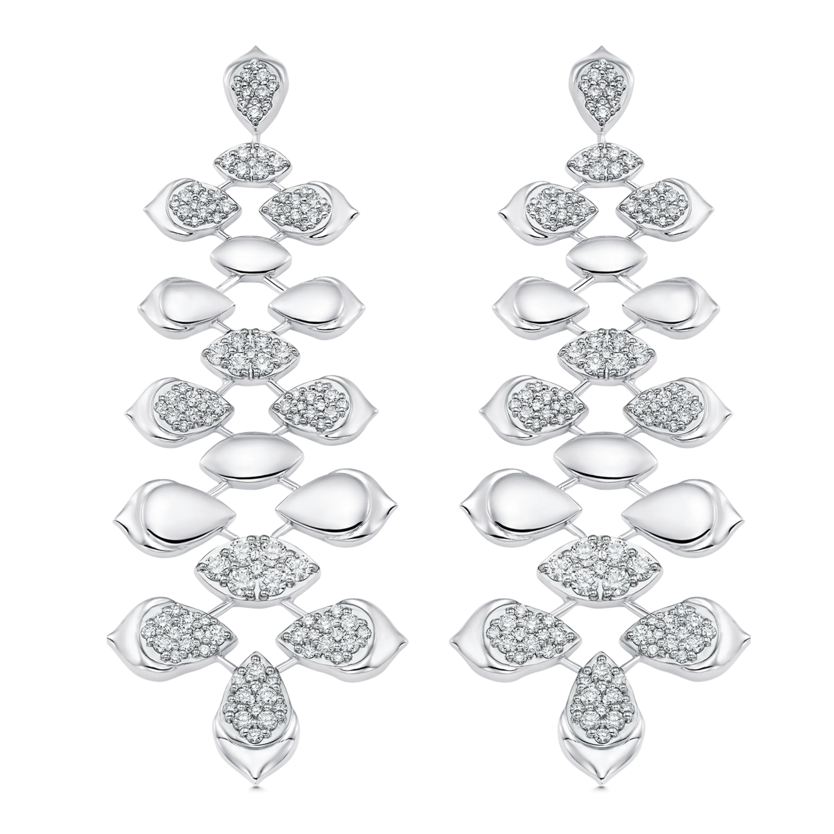 Lierre Gold and Diamond Partial Pear Marquise Drop Earring
