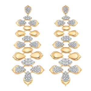 Lierre Gold and Diamond Partial Pear Marquise Drop Earring