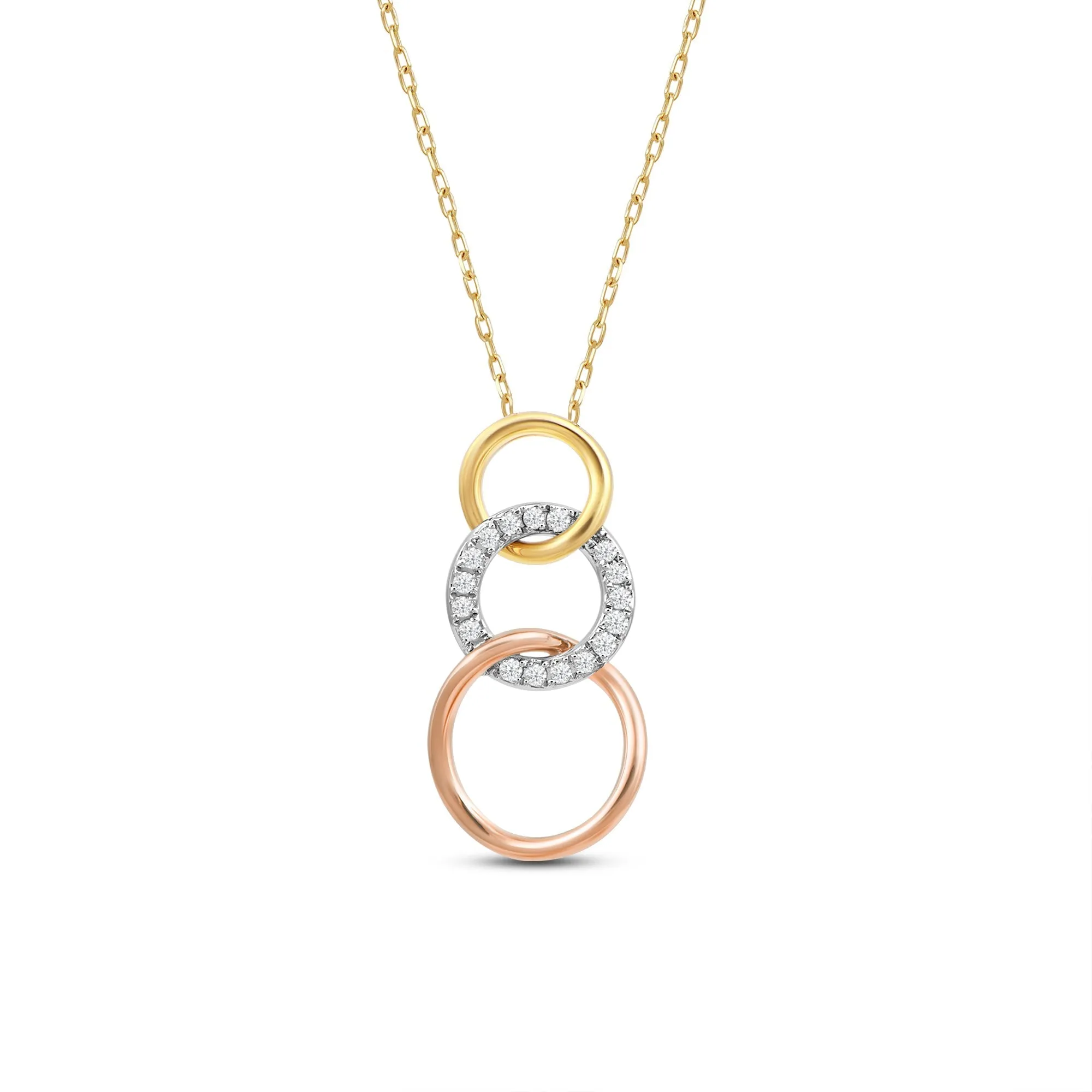 Linked Circle Diamond Pendant