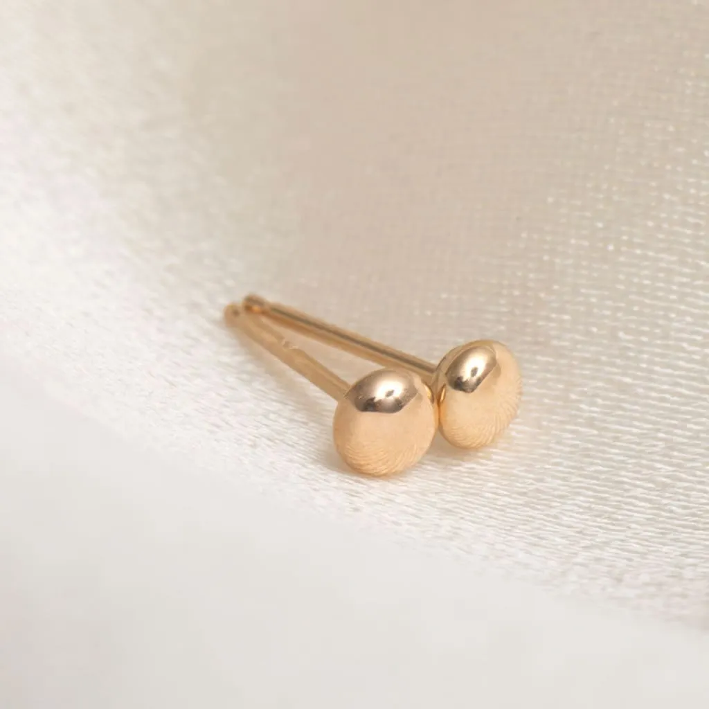 Little Button Earrings | 9ct Gold