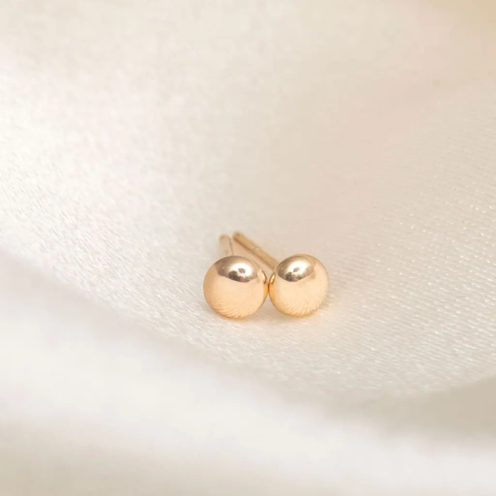 Little Button Earrings | 9ct Gold