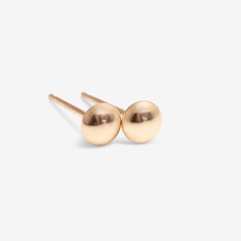 Little Button Earrings | 9ct Gold