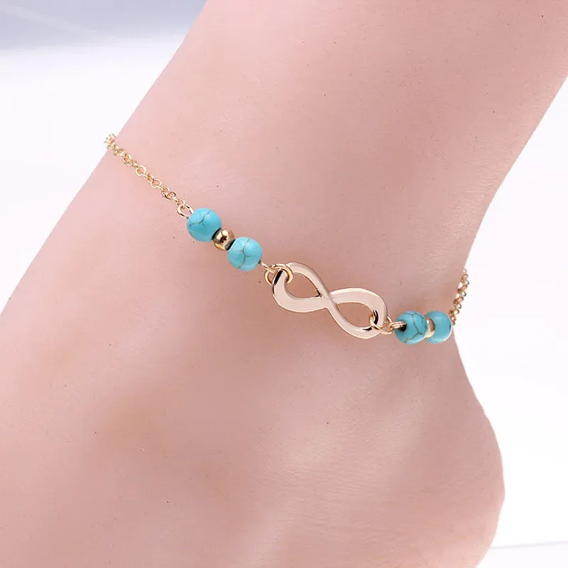 LNRRABC Silver Color Bohemia Bead Shell Anklets For Women Fashion Foot Jewelry Beach Ankle Bracelet Sandals Shoes Barefoot Gifts