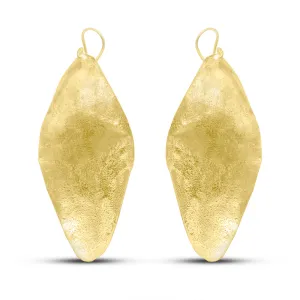 Long Gold Plated Fulani Leaf Drop Earrings
