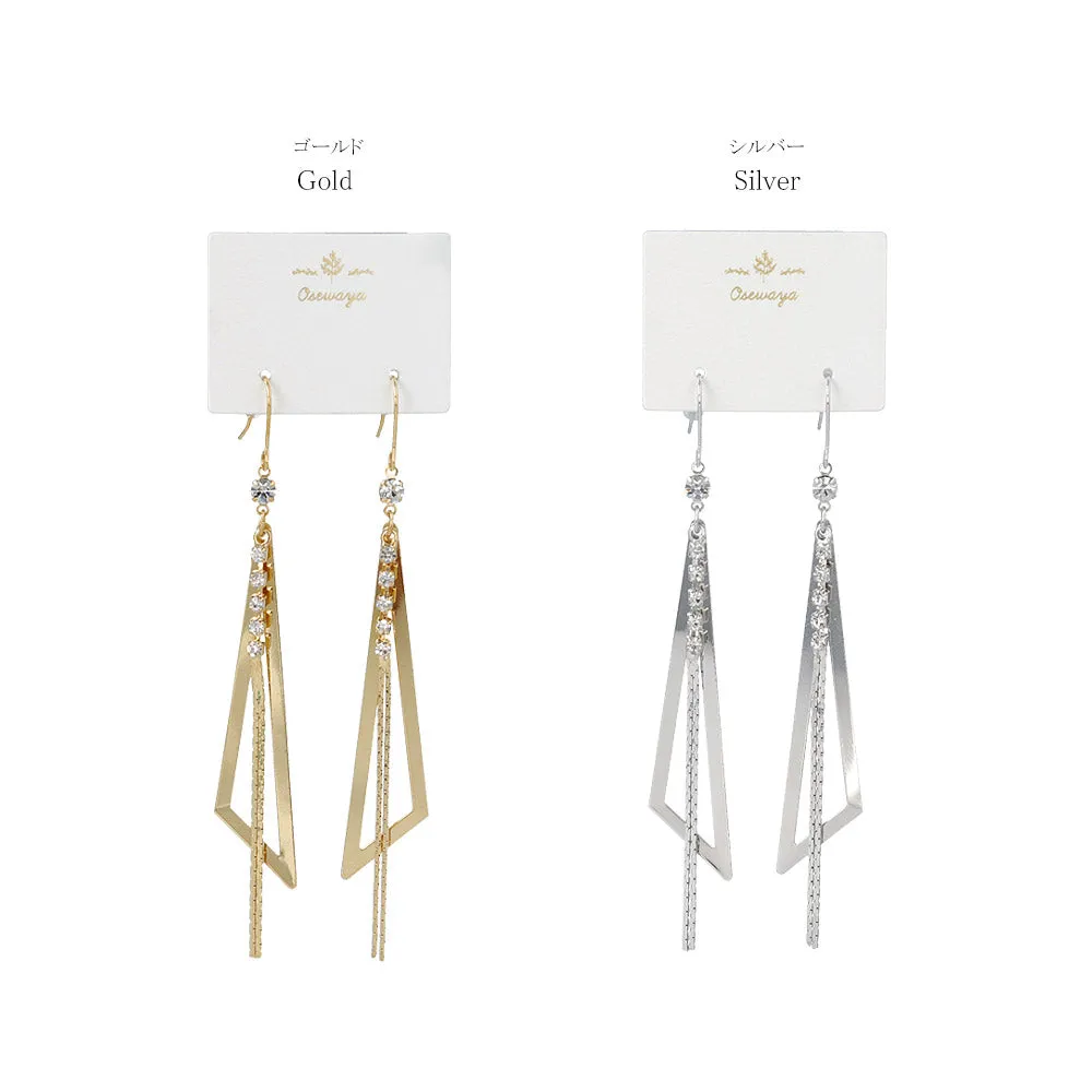 Long Open Triangle Earrings