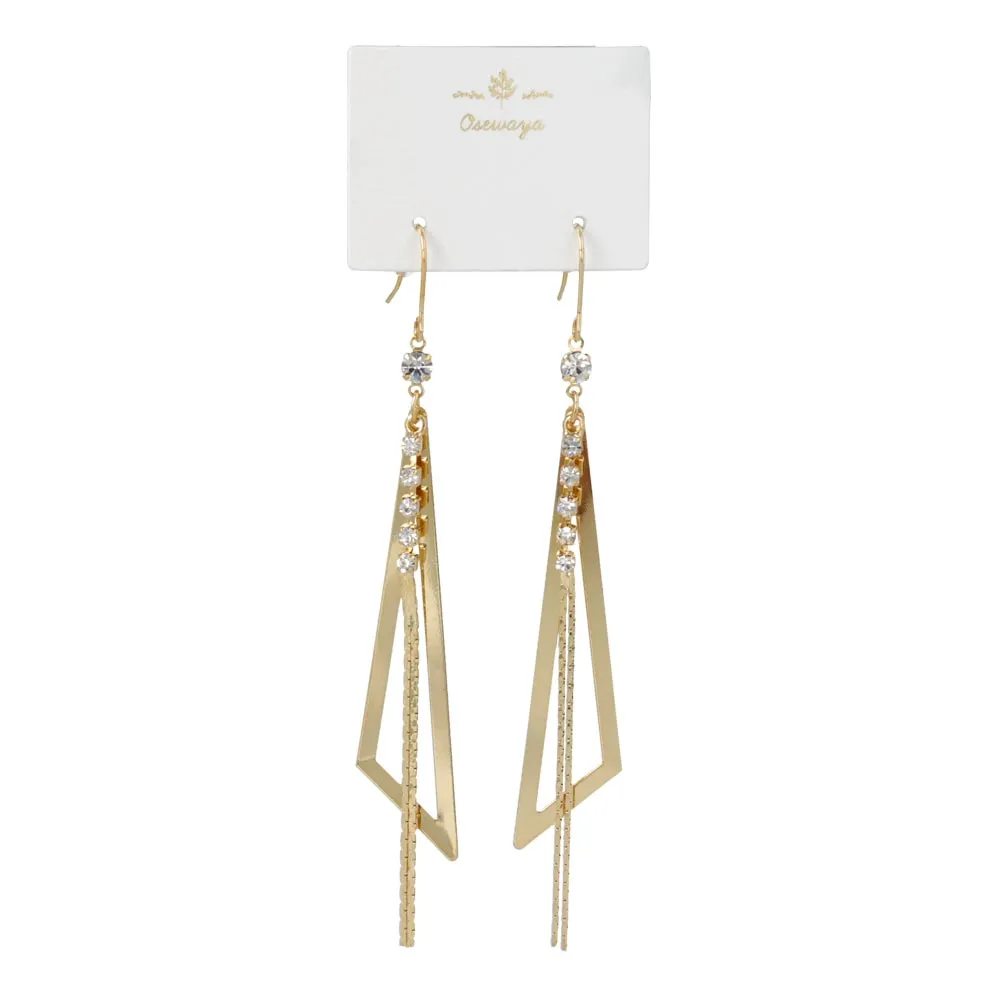 Long Open Triangle Earrings