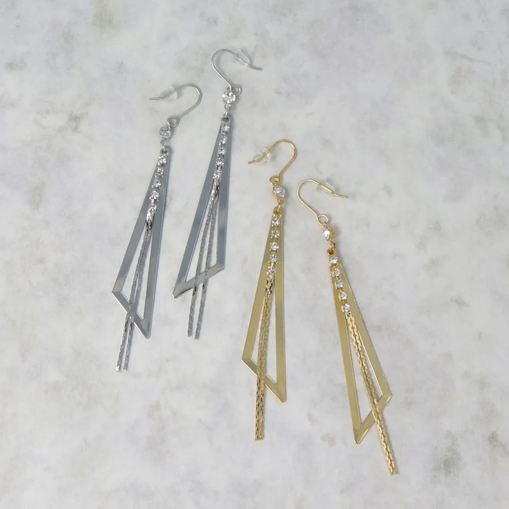 Long Open Triangle Earrings