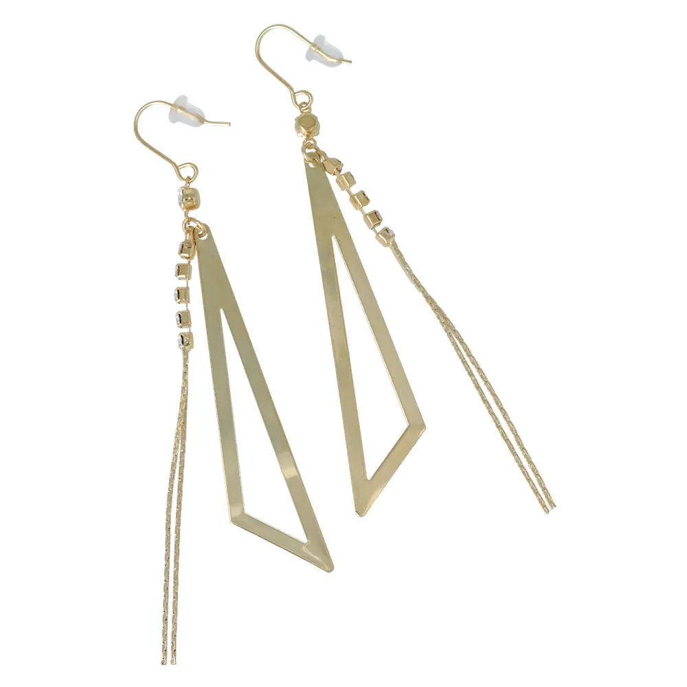 Long Open Triangle Earrings