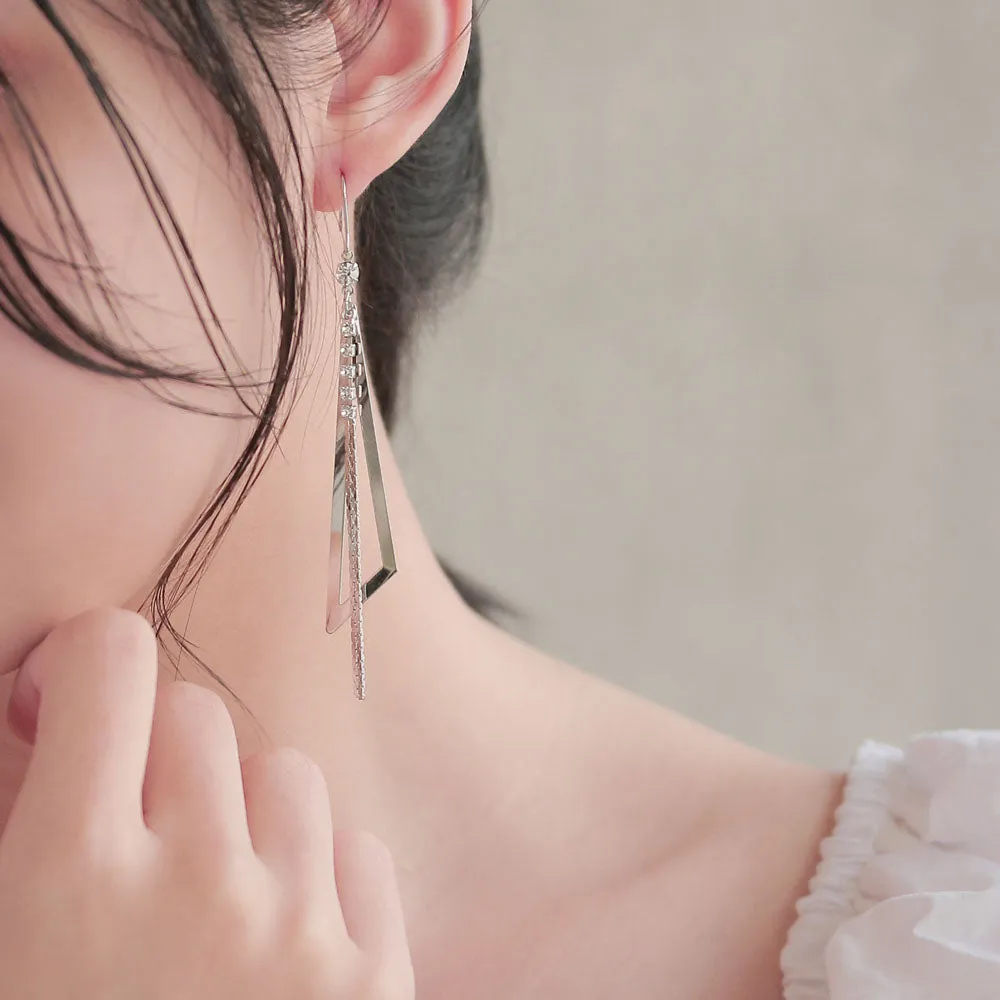 Long Open Triangle Earrings
