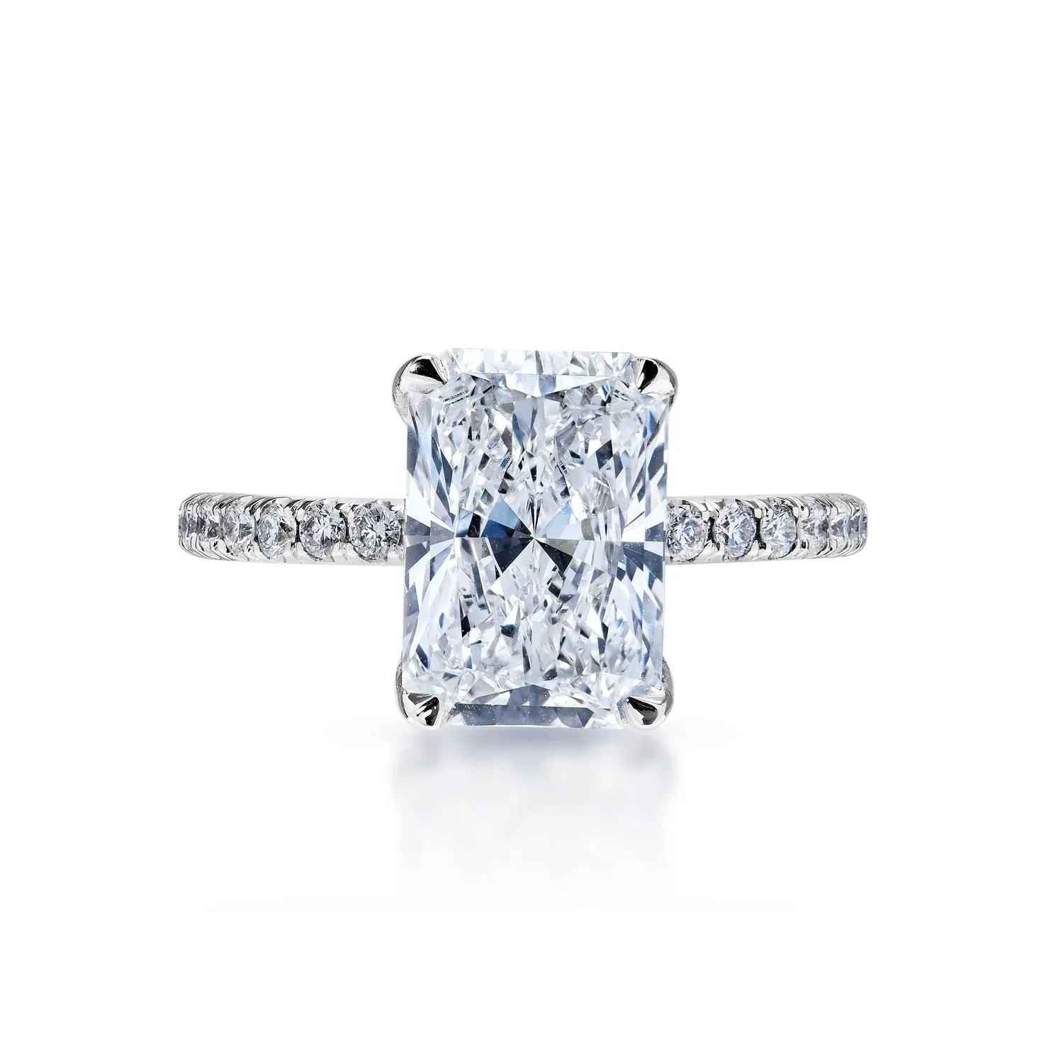 LORENA 4 Carat F VS1 Radiant Cut Lab Grown Diamond Engagement Ring. IGI Certified