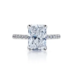 LORENA 4 Carat F VS1 Radiant Cut Lab Grown Diamond Engagement Ring. IGI Certified