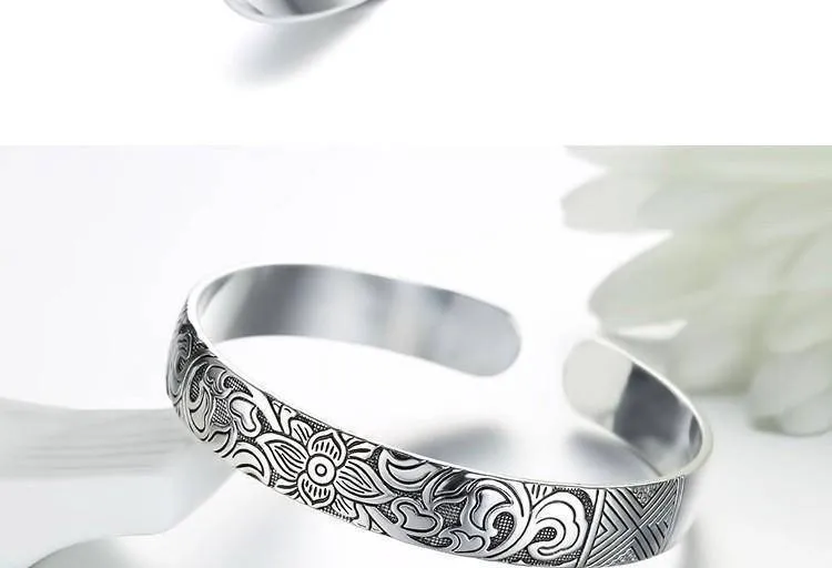 Lotus Thai Silver bangle bracelet