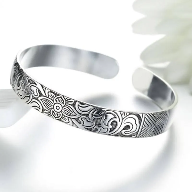 Lotus Thai Silver bangle bracelet