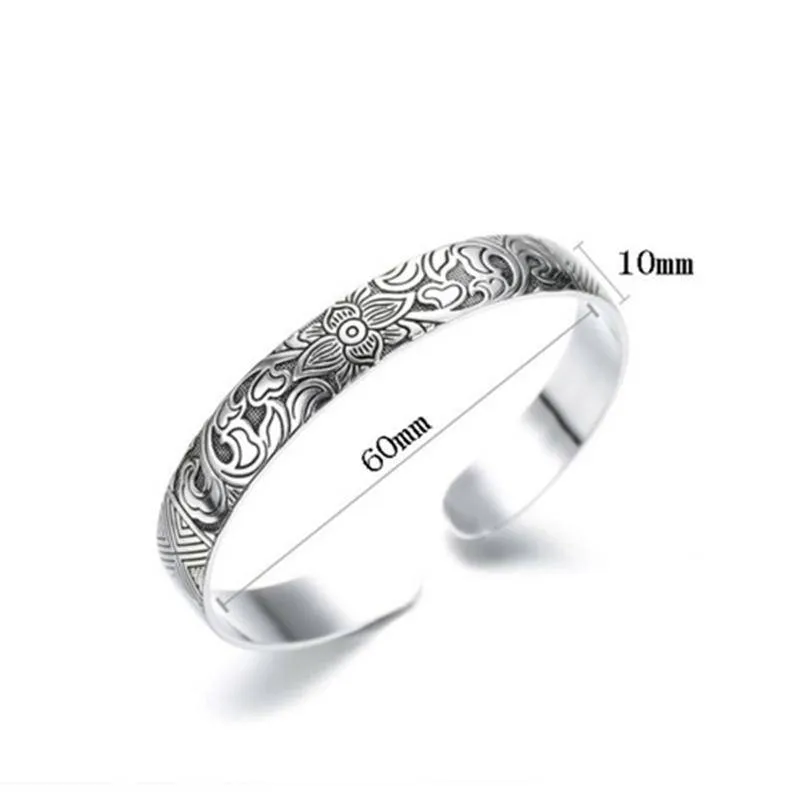 Lotus Thai Silver bangle bracelet