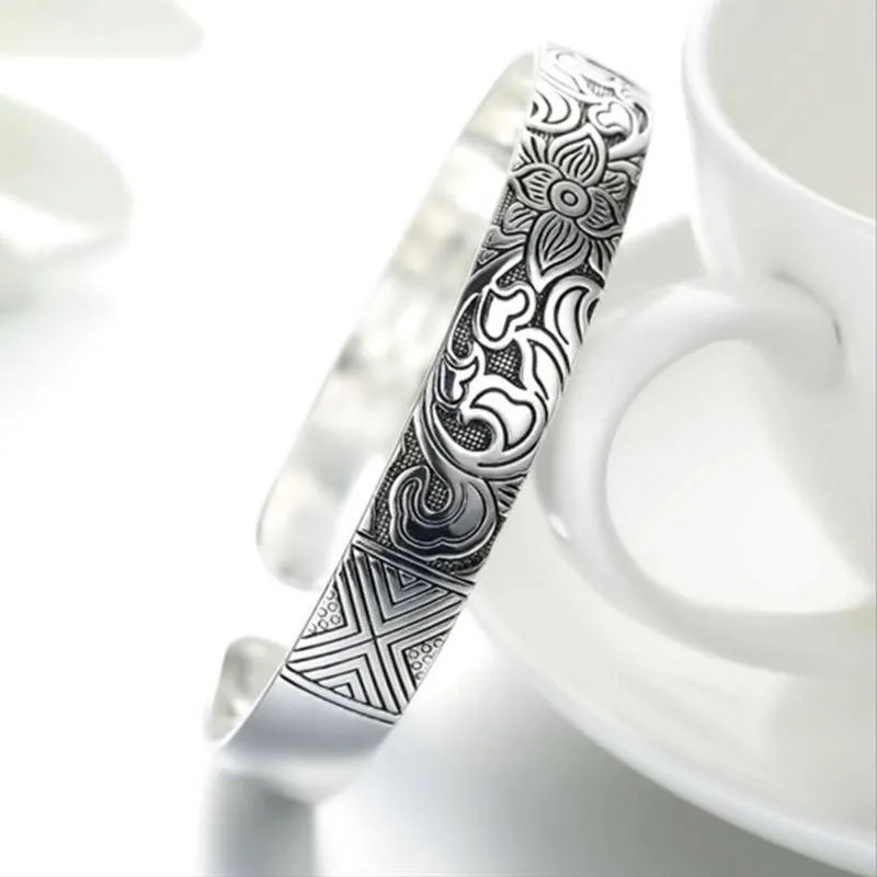 Lotus Thai Silver bangle bracelet