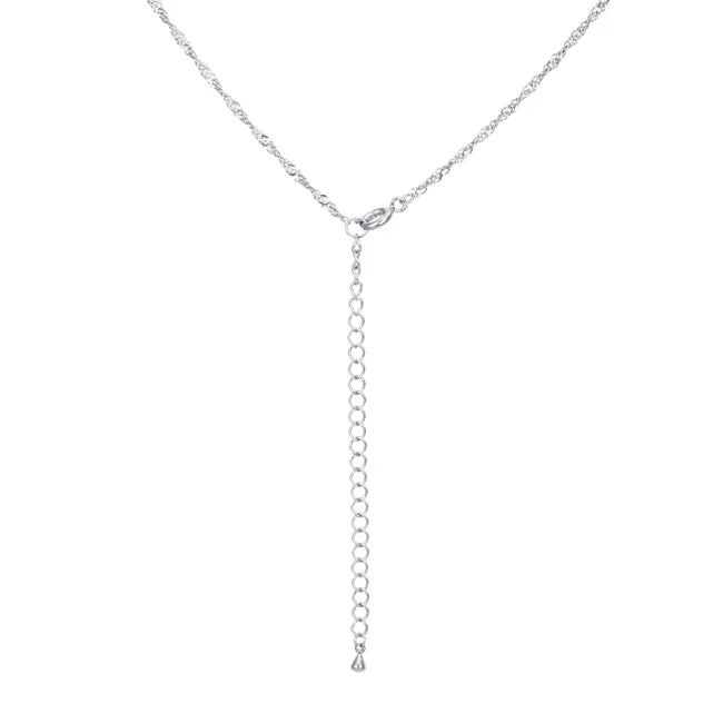 LOVCIA Elegant 18 Inch Silver Twisted Necklace Chain