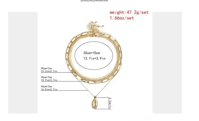 LOVCIA Exquisite Multi-layer Letter Pendant Necklace Set for Women