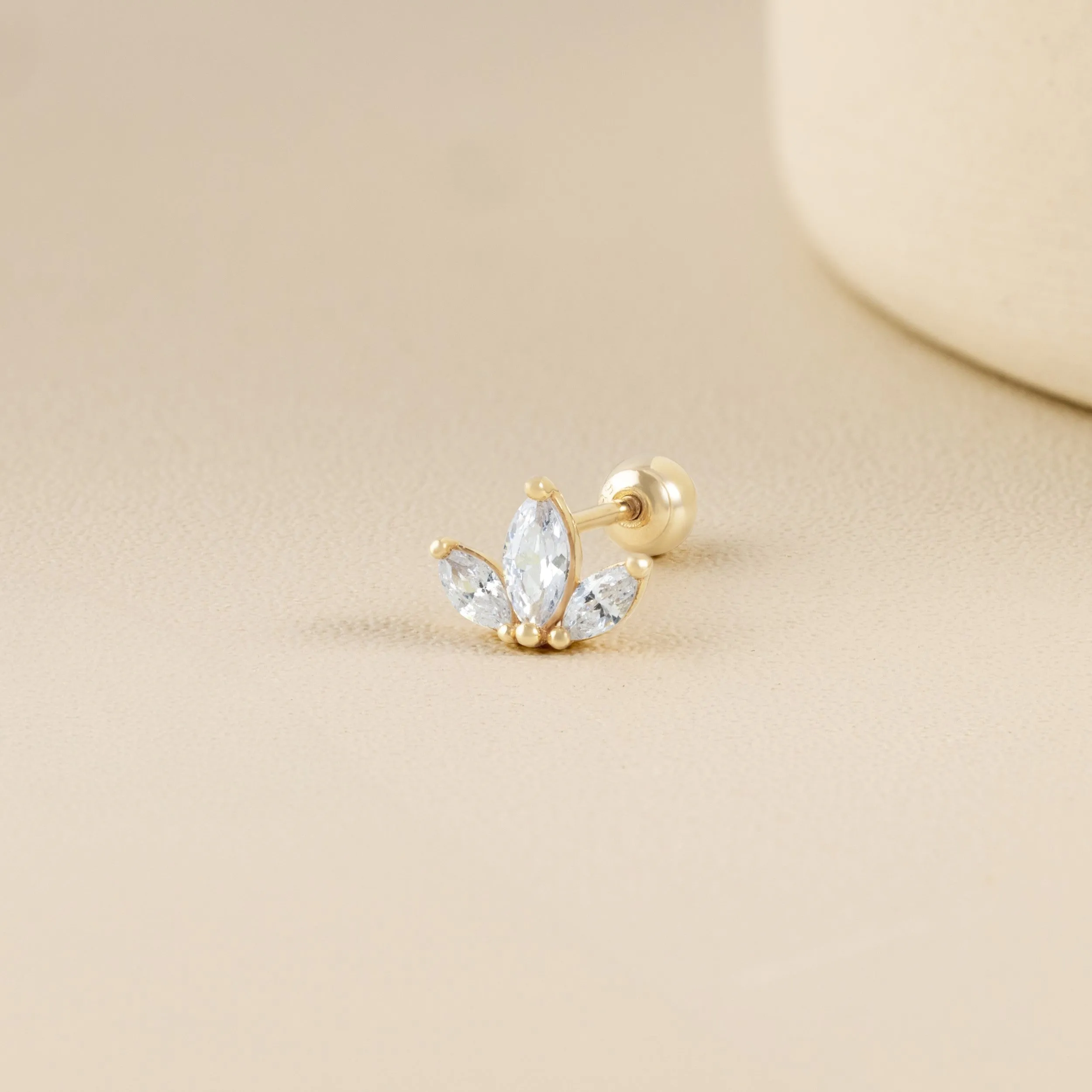 Luna Piercing in Yellow Gold with Cubic Zirconia