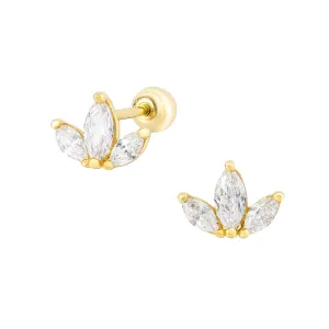 Luna Piercing in Yellow Gold with Cubic Zirconia