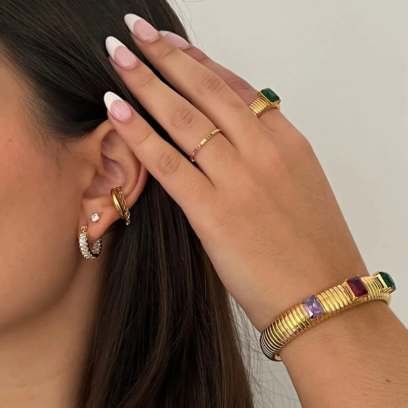 Lyndsay Huggie Hoop Gold
