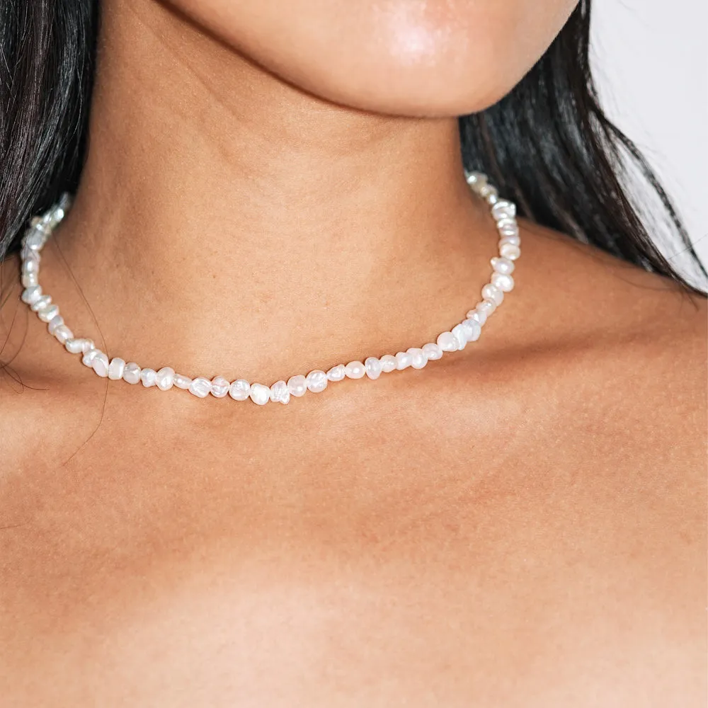 Meadowlark Baroque Pearl Midi Necklace - Sterling Silver