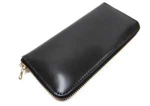 Men's Casual Leather Long Wallet Barns Outfitters Cordovan Zip Around Wallet LE-4318 Black