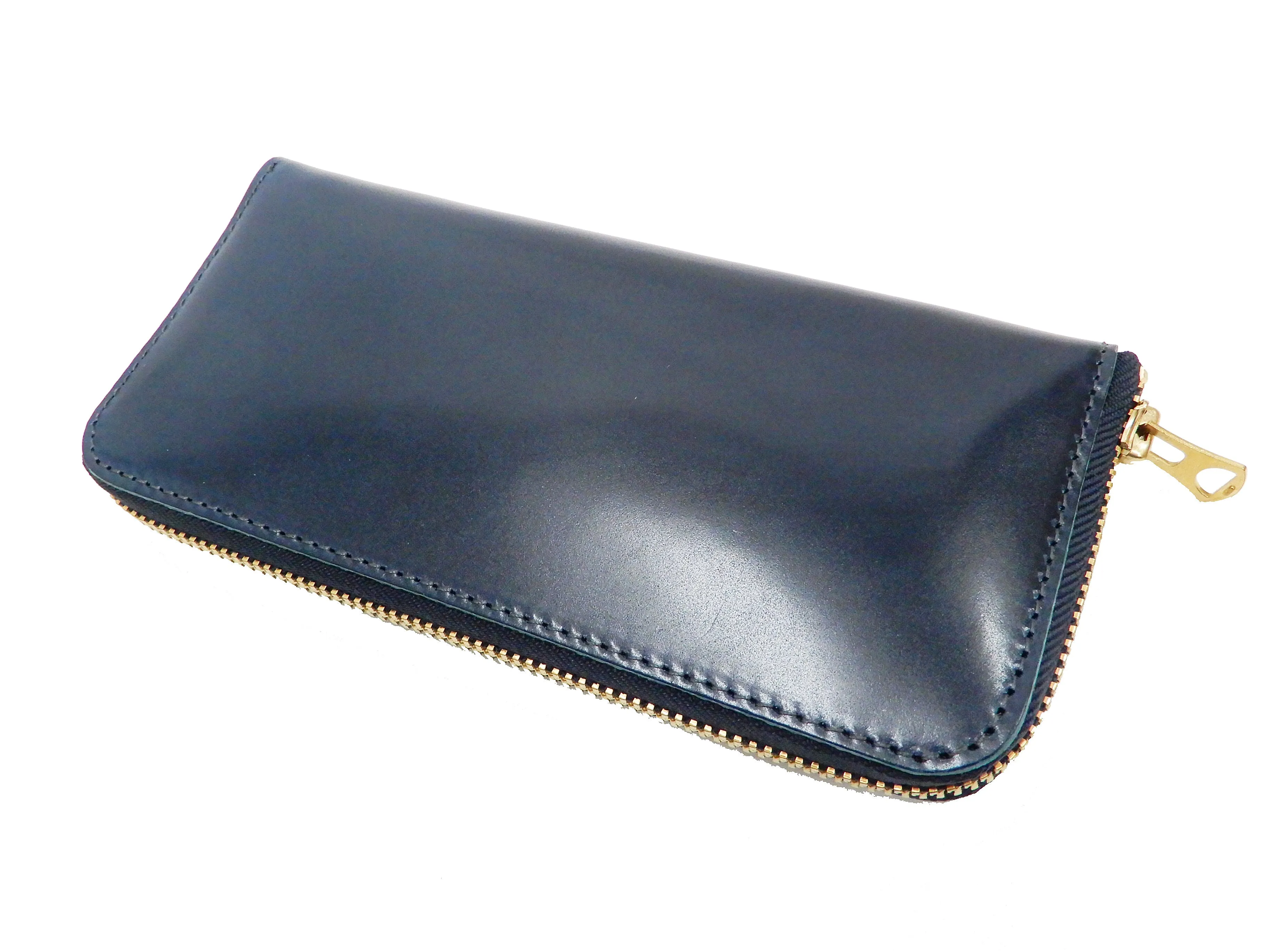 Men's Casual Leather Long Wallet Barns Outfitters Cordovan Zip Around Wallet LE-4318 Dark-Blue