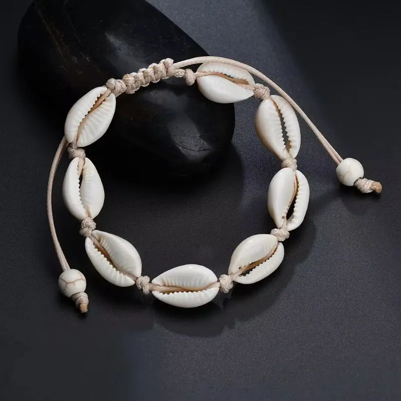 Natural Shell Conch Rope Anklets For Women
