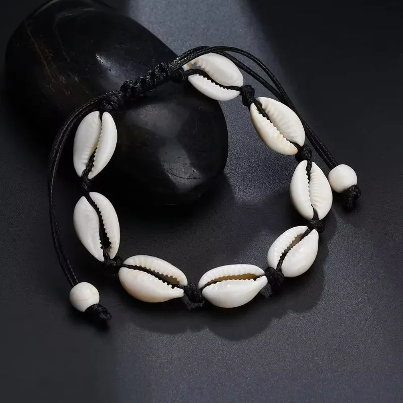 Natural Shell Conch Rope Anklets For Women