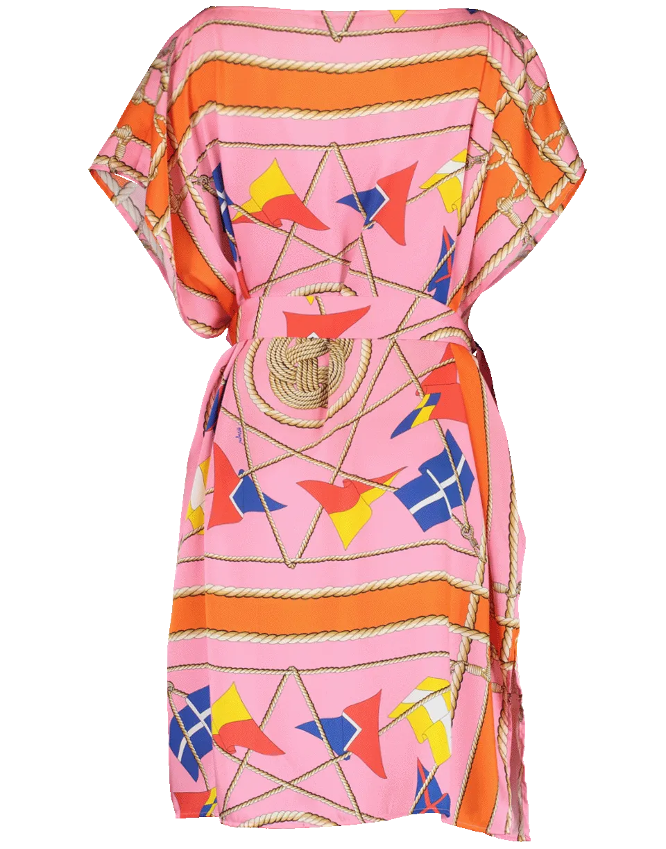 Nautical Print Caftan Dress