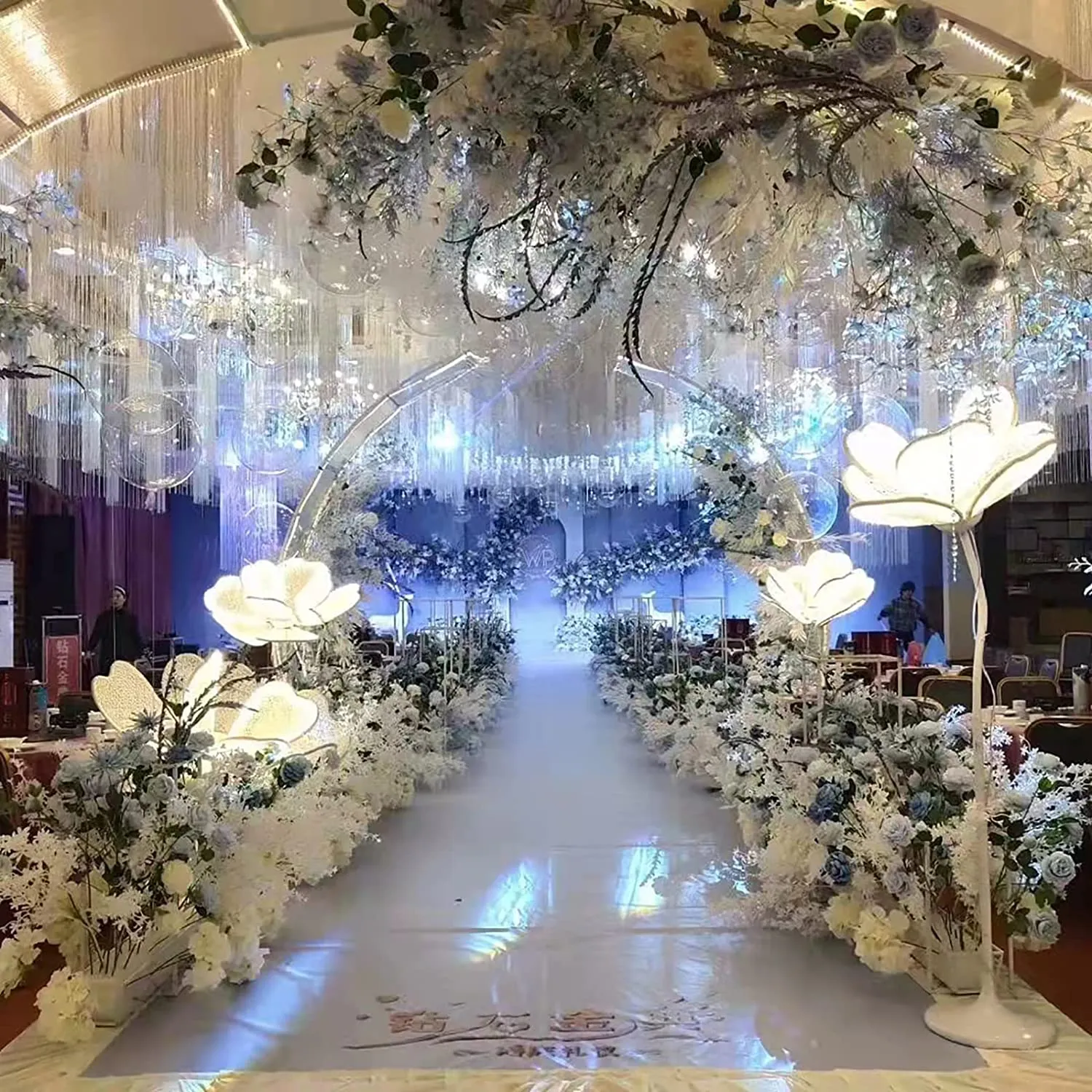 New 78.7 Ft Wisteria Garland Flower Garlands Faux Wall Flowers Vine Flower Backdrop Flowers Hanging for Wall Arch Garden Home Wedding Decor Milky White