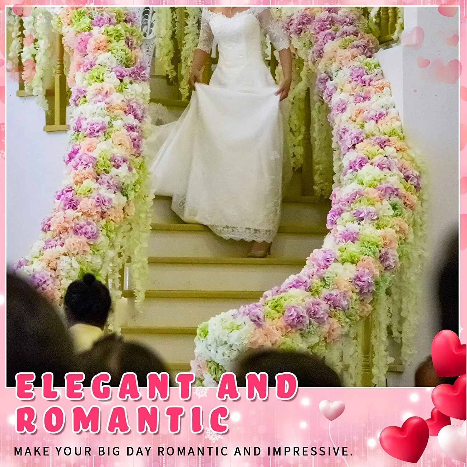 New 78.7 Ft Wisteria Garland Flower Garlands Faux Wall Flowers Vine Flower Backdrop Flowers Hanging for Wall Arch Garden Home Wedding Decor Milky White
