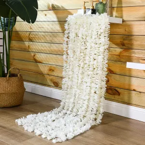 New 78.7 Ft Wisteria Garland Flower Garlands Faux Wall Flowers Vine Flower Backdrop Flowers Hanging for Wall Arch Garden Home Wedding Decor Milky White