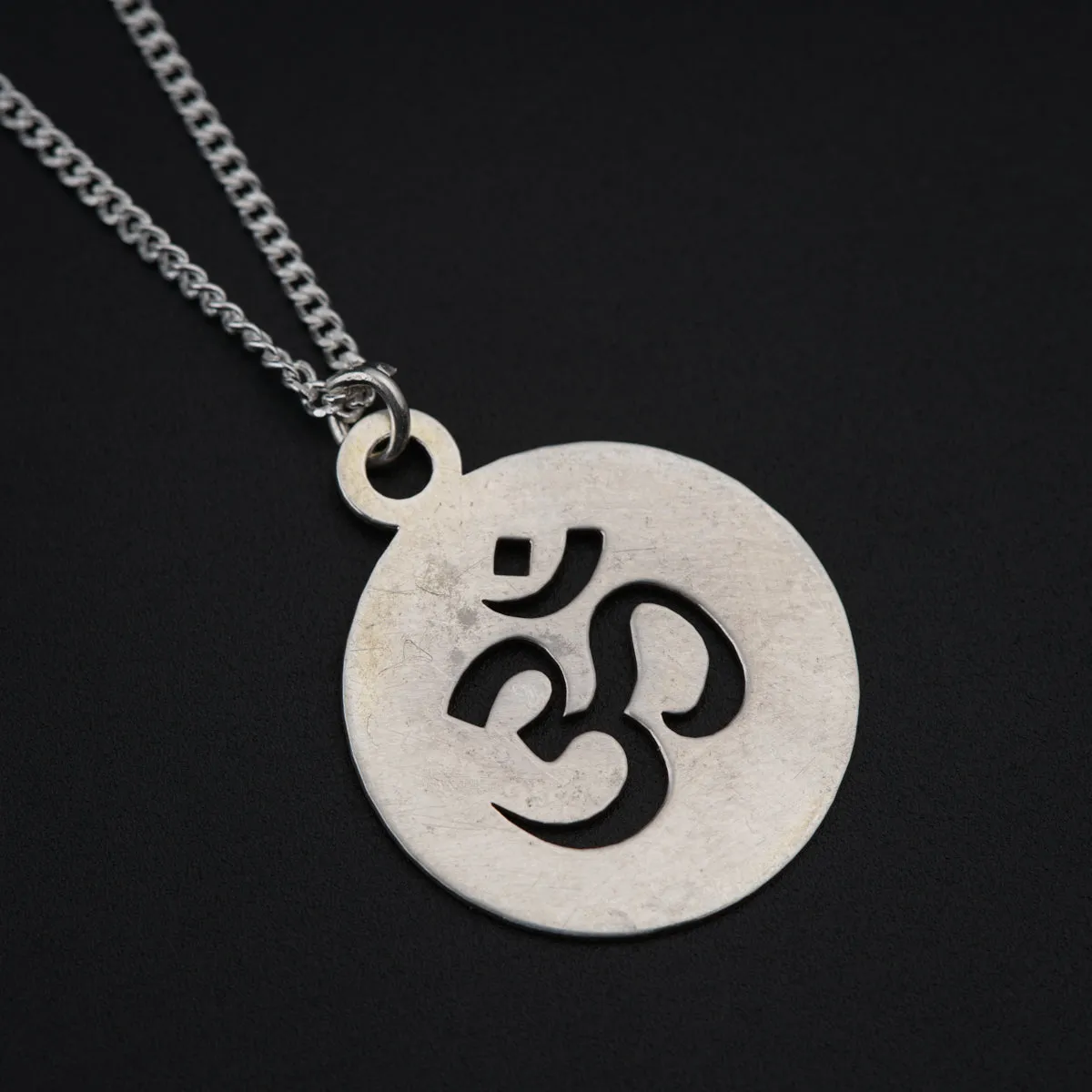 Om Pendant with Silver Chain for Men