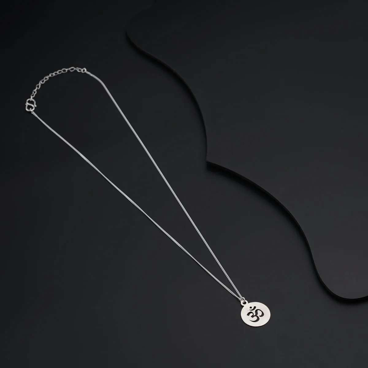 Om Pendant with Silver Chain for Men