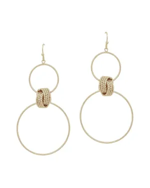 Open Circles with Textured Knot Earrings