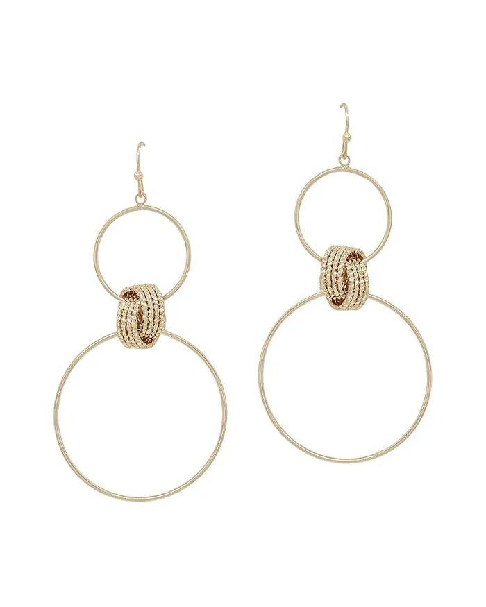 Open Circles with Textured Knot Earrings