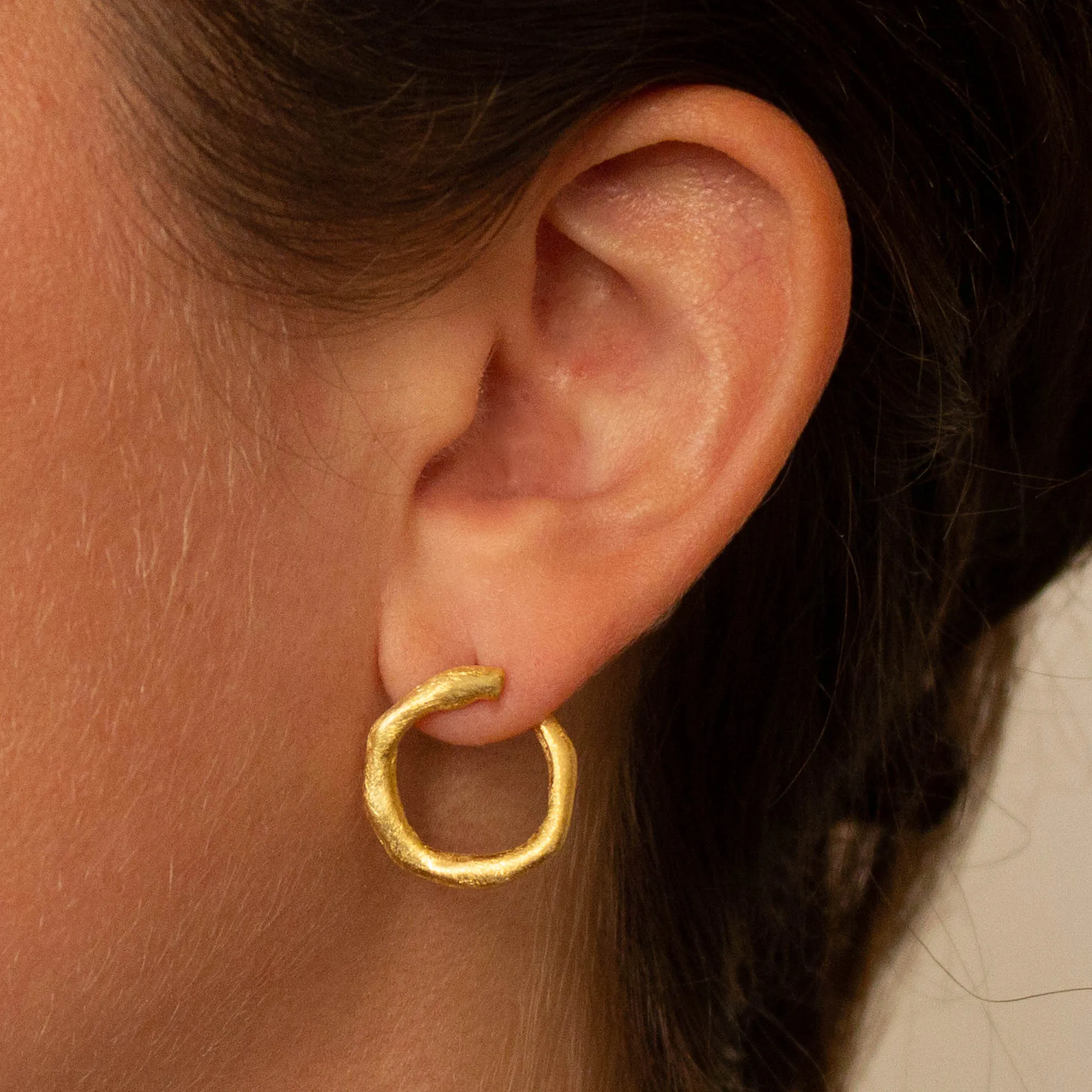 Organic Circle Ear Jacket Studs