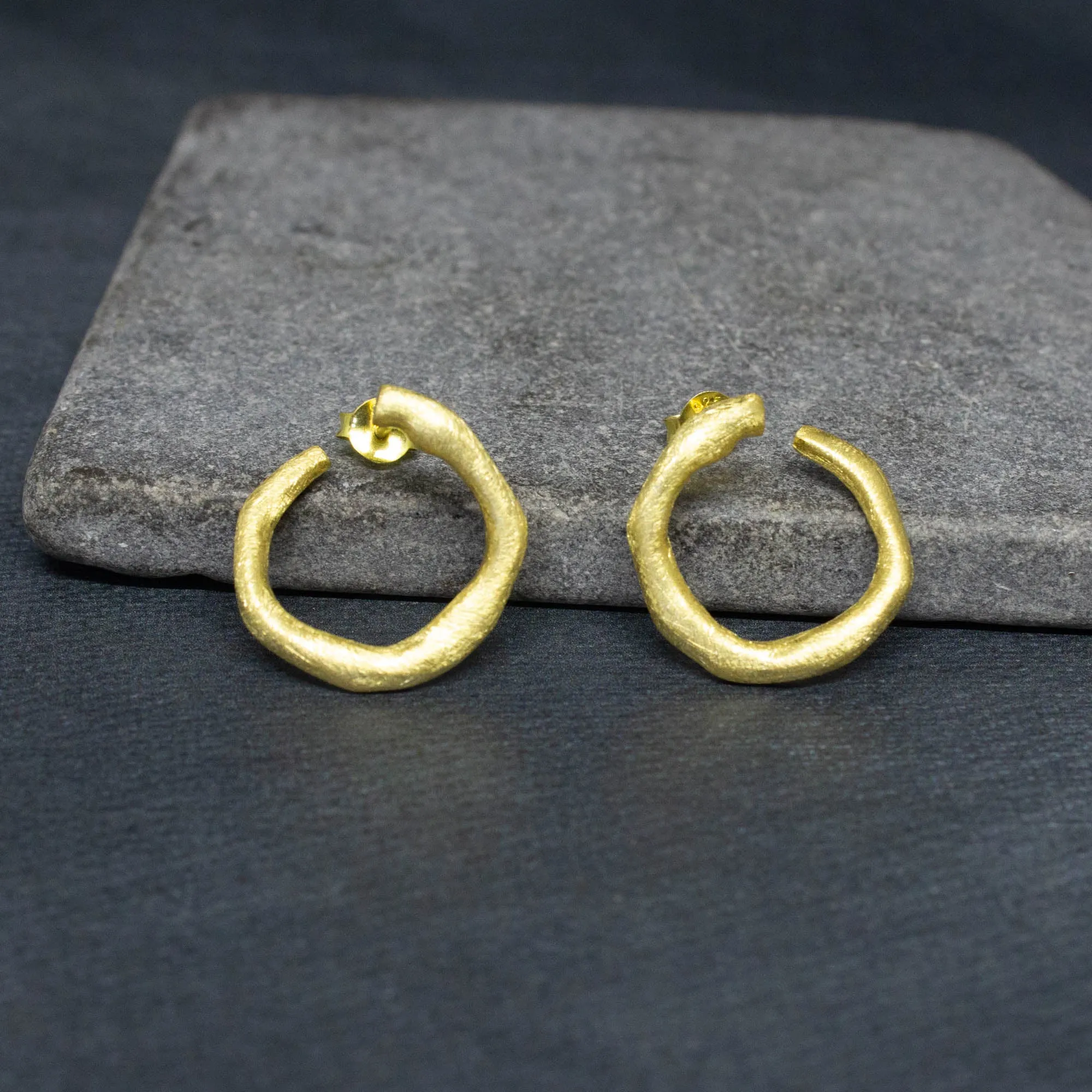 Organic Circle Ear Jacket Studs