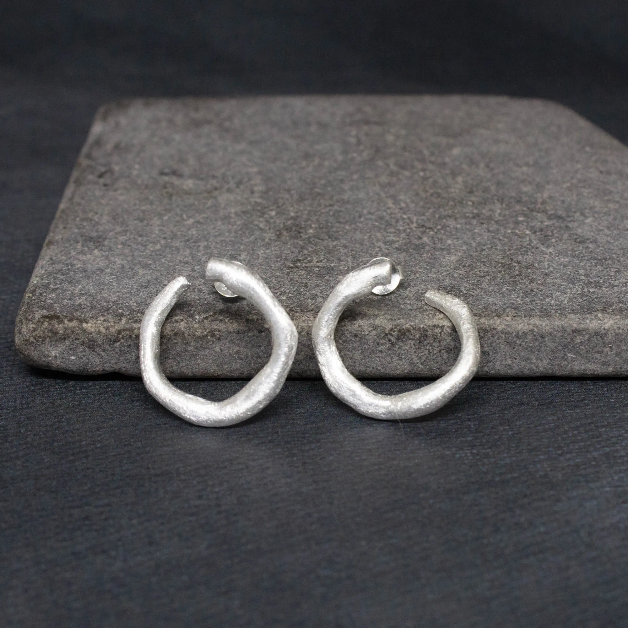 Organic Circle Ear Jacket Studs