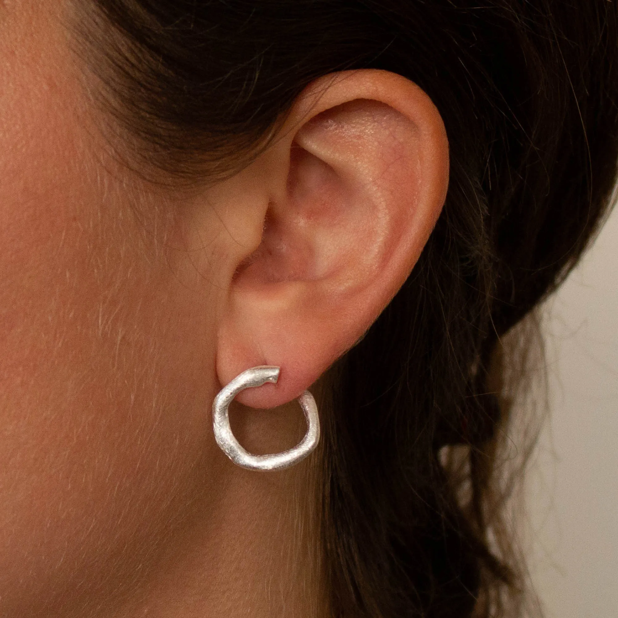 Organic Circle Ear Jacket Studs