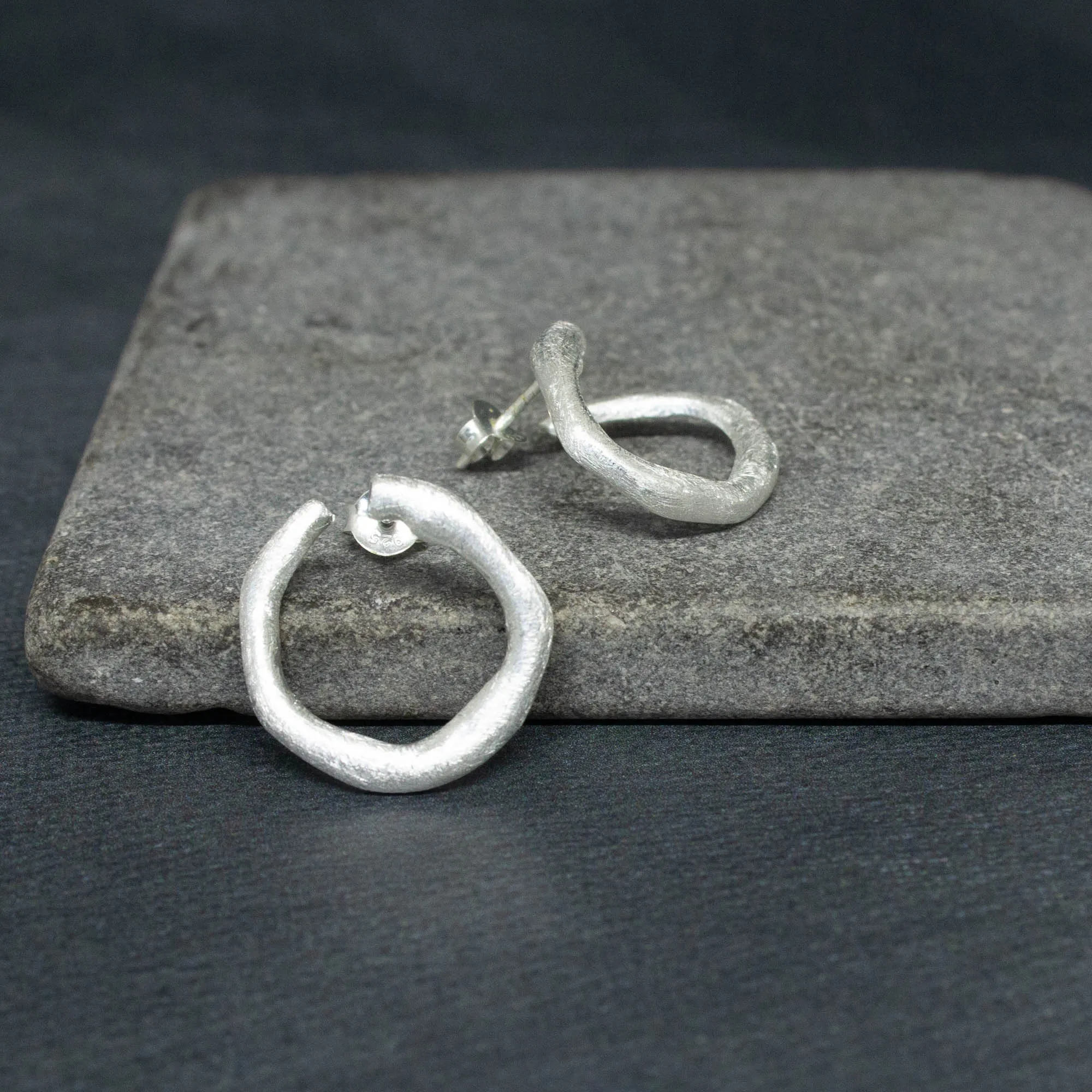 Organic Circle Ear Jacket Studs
