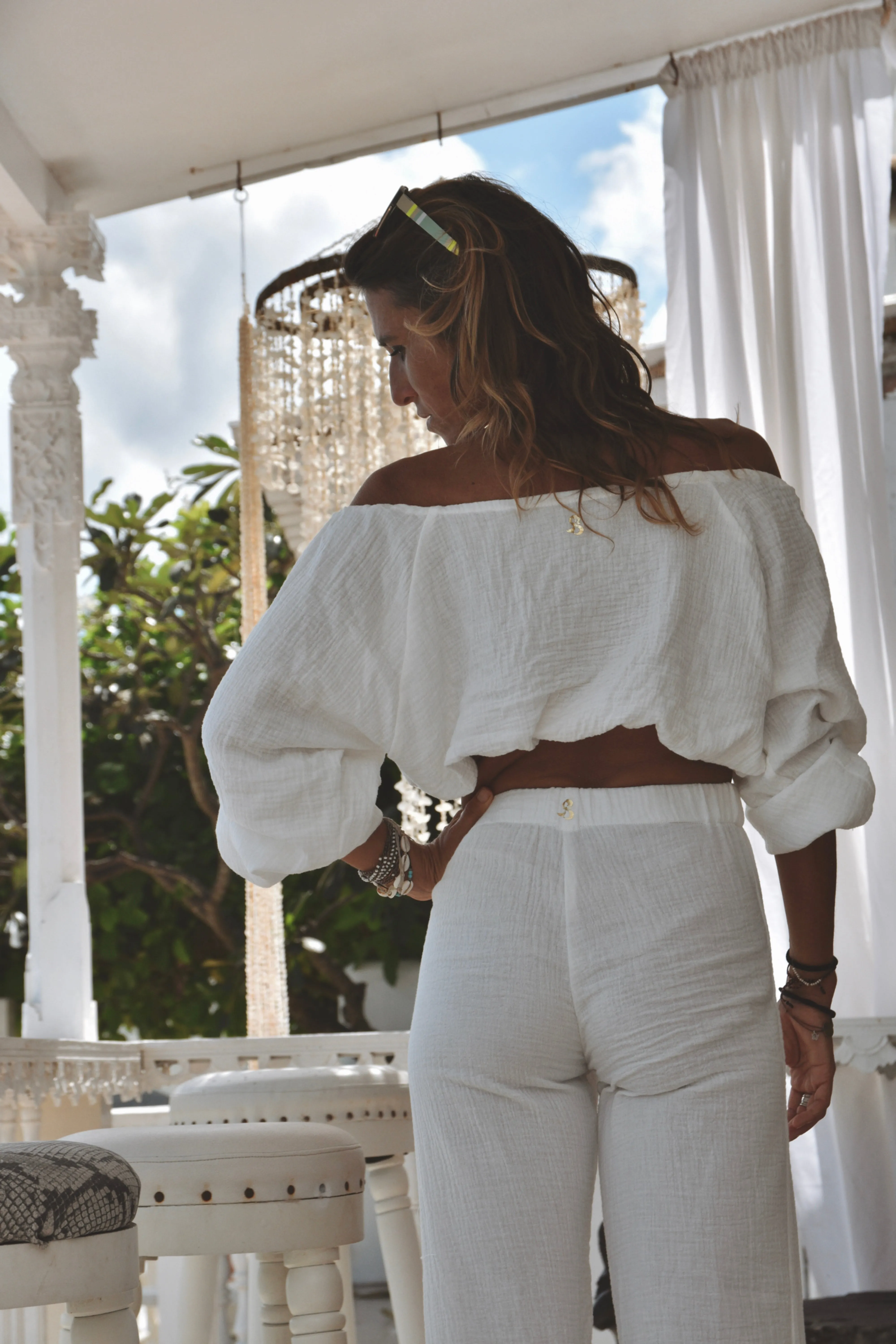 Organic White off the shoulder top