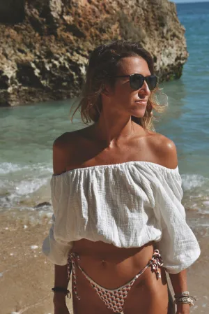 Organic White off the shoulder top