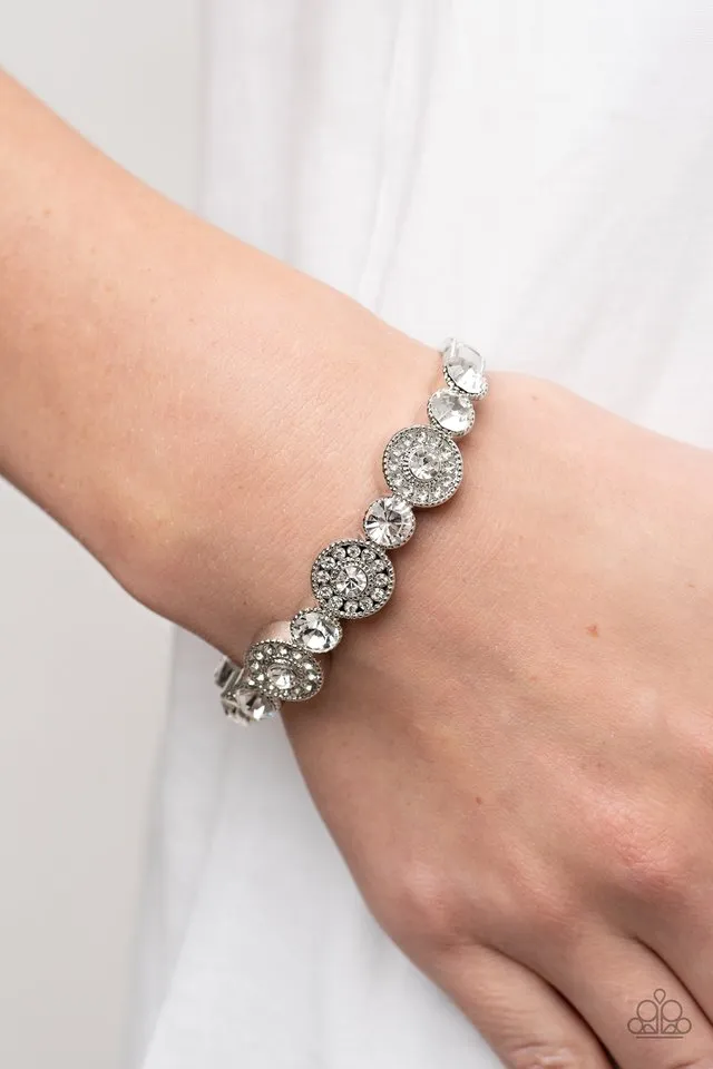 Paparazzi Bracelet ~ Crowns Only Club - White