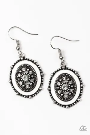 Paparazzi Picture of WEALTH White Fishhook Earrings - P5RE-WTXX-334XX