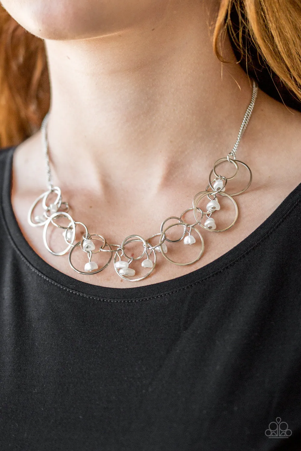 Paparazzi Seafront Scene White Short Necklace